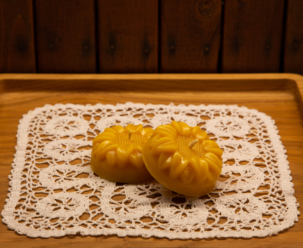 Sunflower Shaped Pure Beeswax Candles